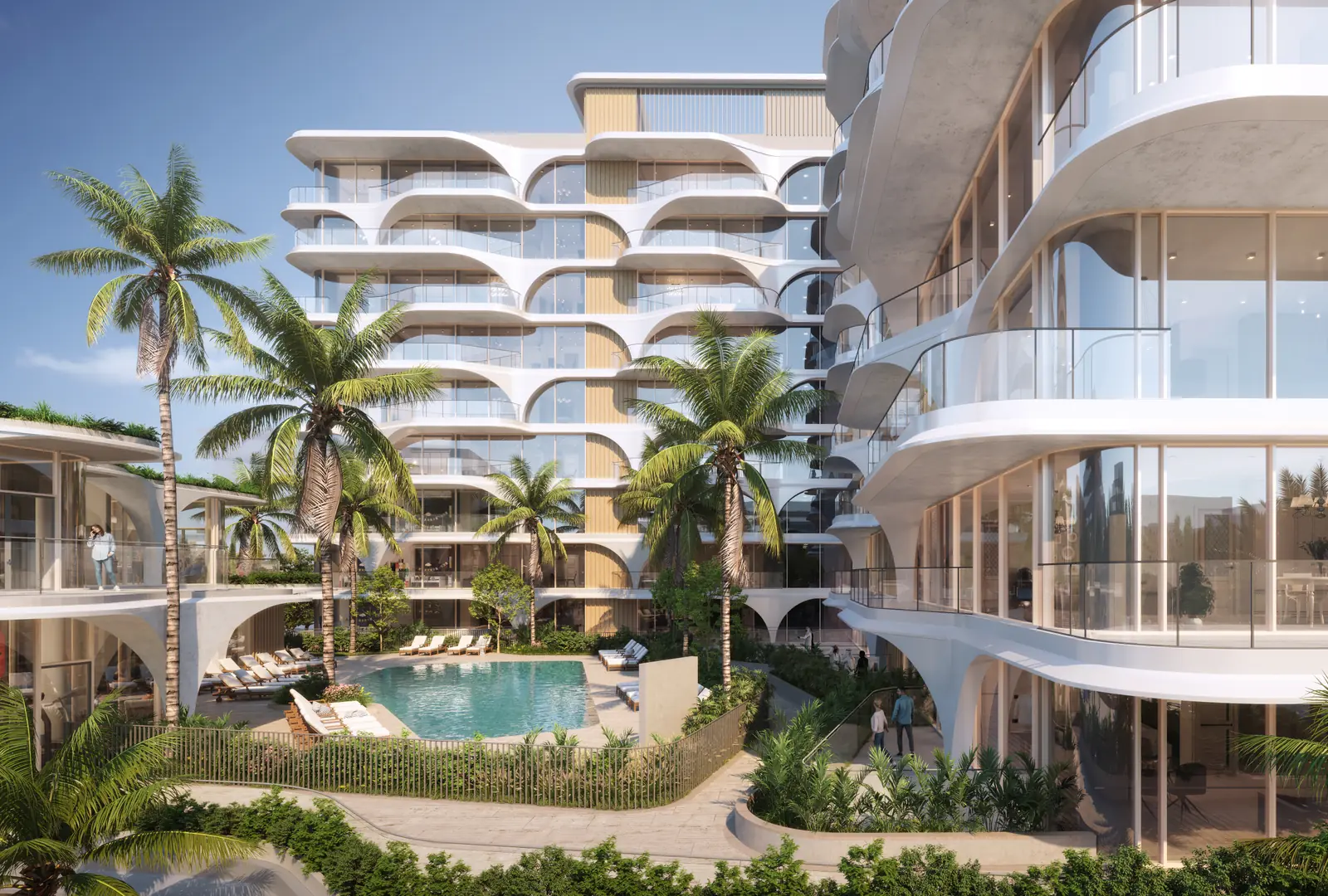 Mamsha Gardens Residences: Gebäude mit Pool im Garten
