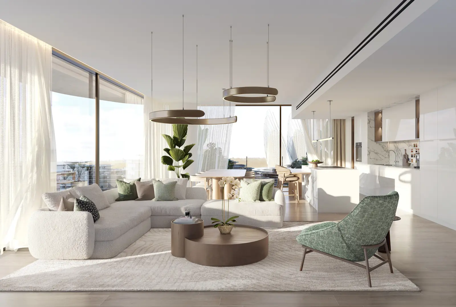 Mamsha Gardens Residences: Wohnraum mit Fensterfront