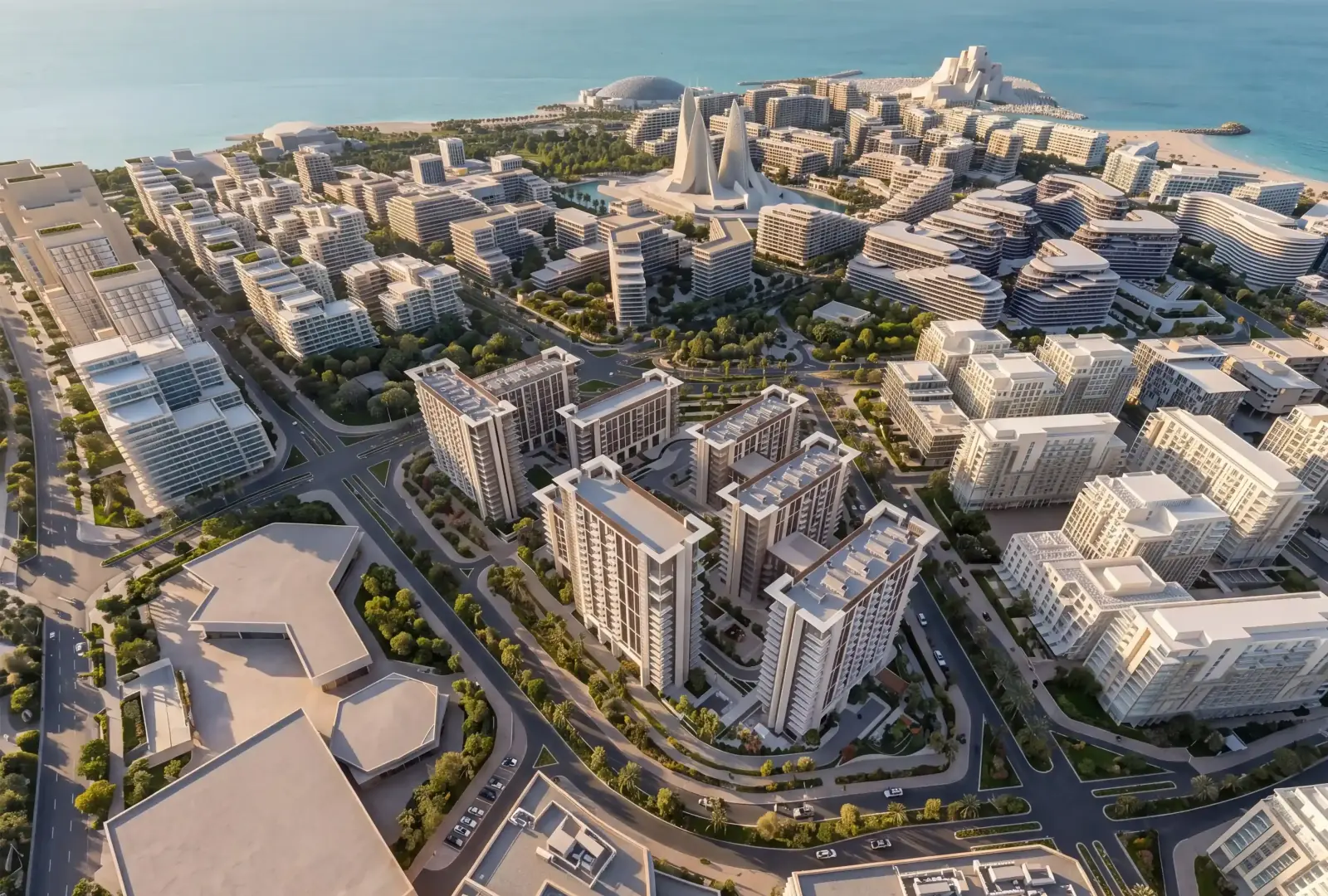 Sei Saadiyat: Luftbild des Quartiers