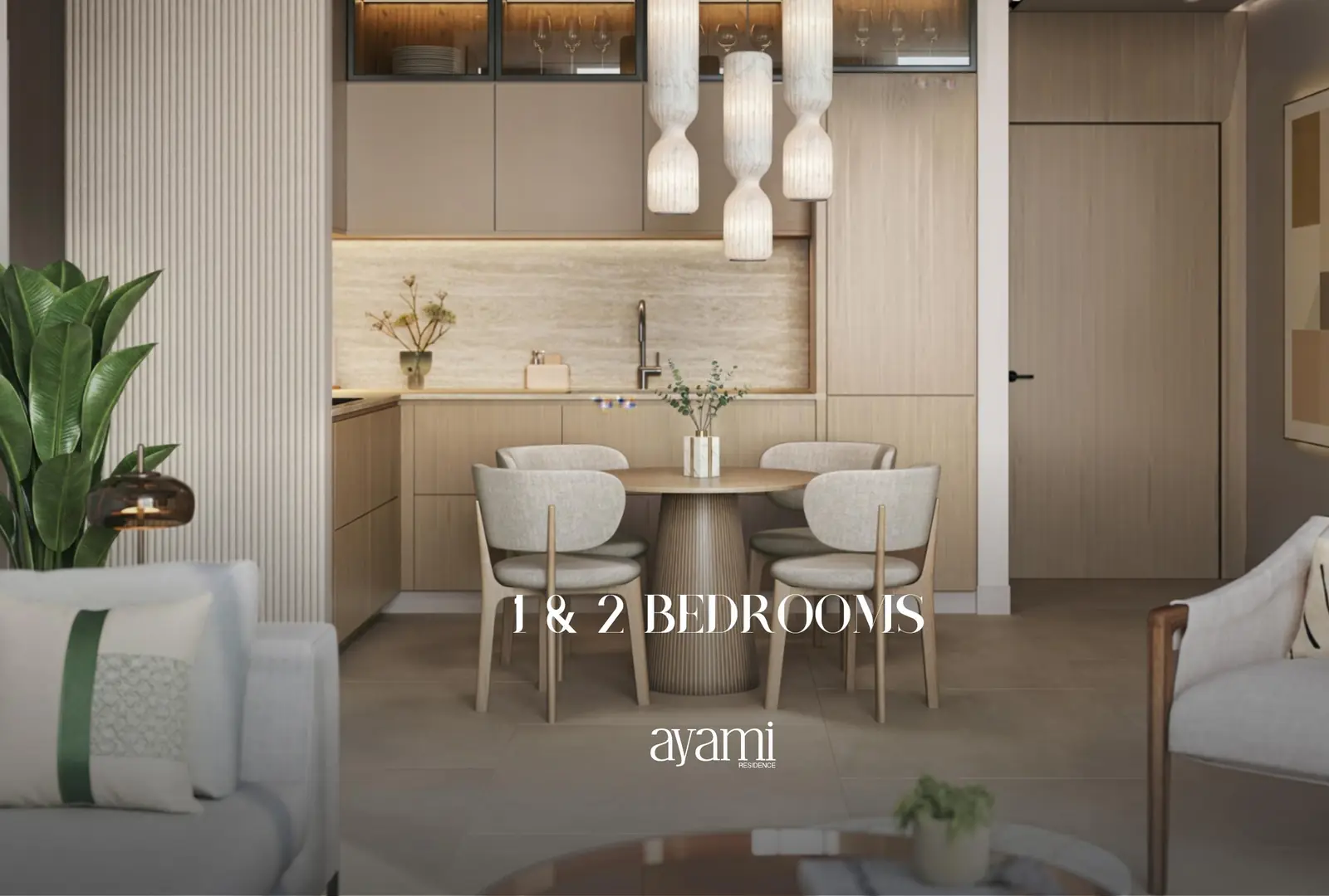Ayami Residence: Wohn- und Essbereich mit Küche